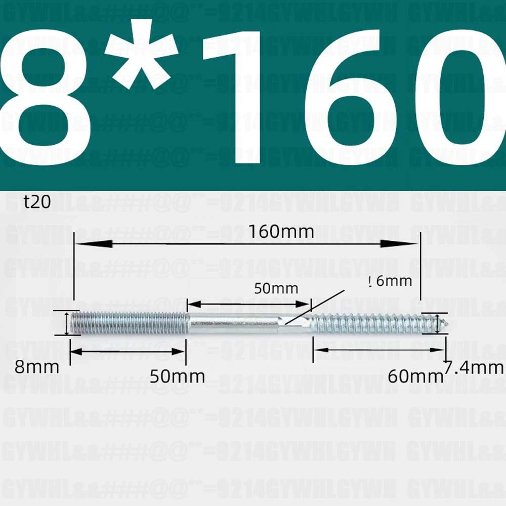 M6 M8 M10 Hanger Bolts – Zinc Plated Steel Torx Drive, Headless Furniture Wood Screws for Sofa Legs & Mounting