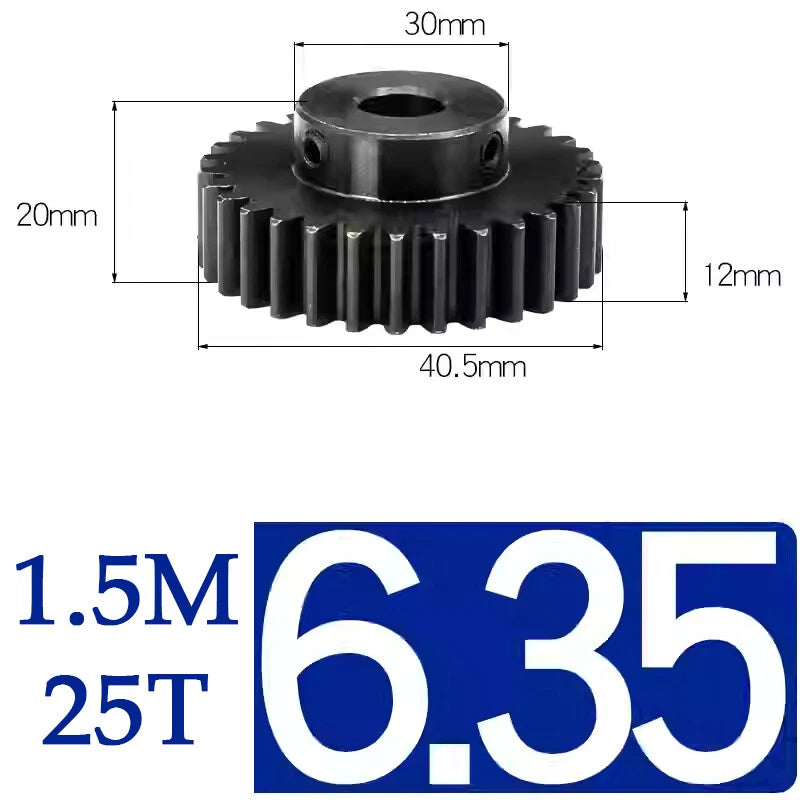 Spur Gears 1.5 Mod Transmission Gear With Step 45#Steel Pinion Motor Gear 15~50T