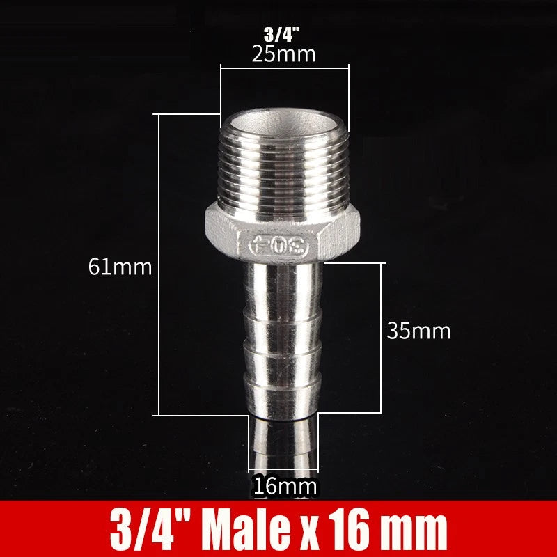 1/4"-4" Inch Female/Male Stainless Hose Connector Fitting For Air Water Fuel Gas