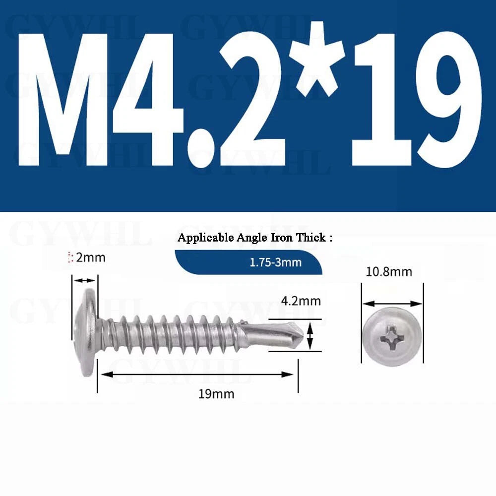 M4.2 M4.8 Self Drilling Wafer Head Screws – Steel & Stainless for Sheet Metal