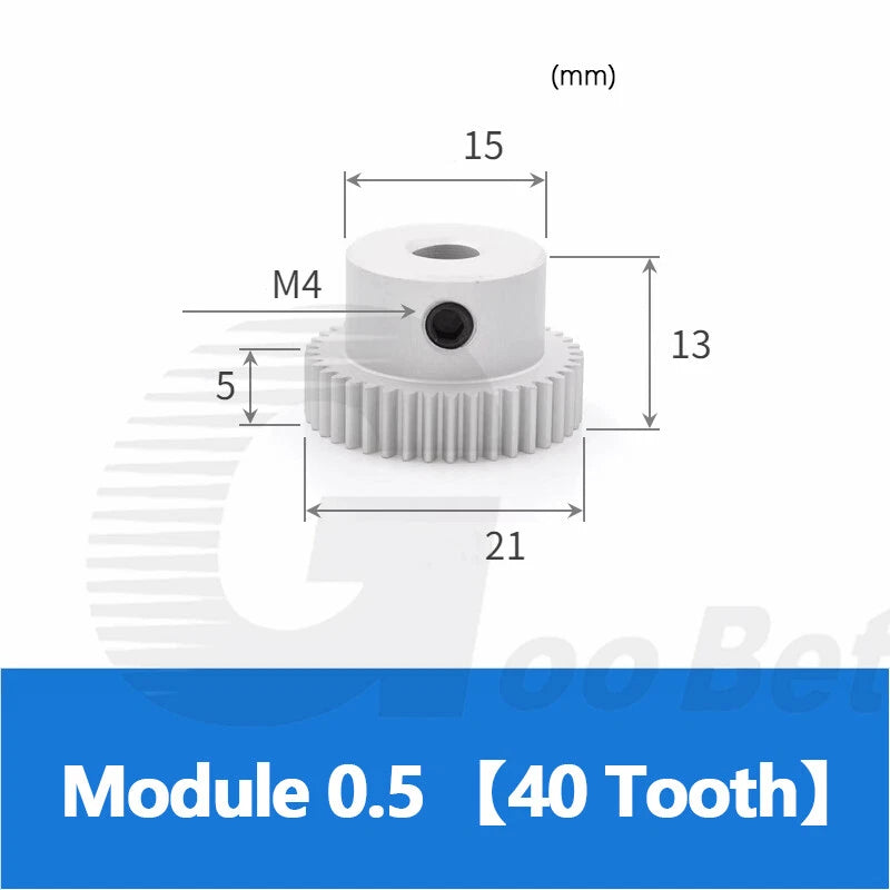 Module 0.5/1/1.5 Precision Spur Gear Aluminium 12-60 Tooth Motor Pinion with Hub