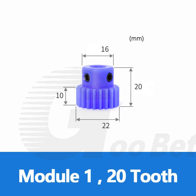 Mod 1/1.5/2 Precision Spur Gear Pinion 15-120 Tooth with Step Bore 4-16mm Nylon