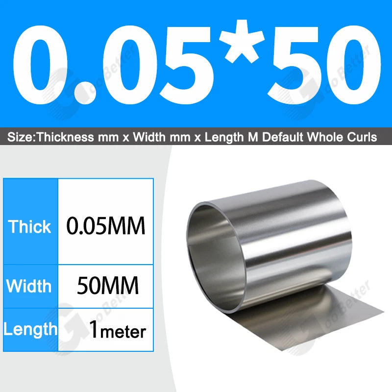 1 Meter 304 Stainless Steel Band SUS304 Sheet Foil Plate Strip Thick 0.01mm-1mm