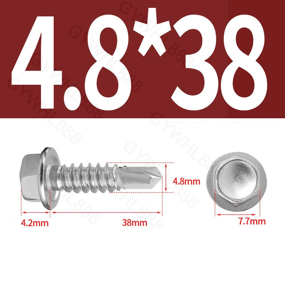 410 & A2 Stainless Hex Head Self‑Drilling Tek Screws – for Metal Roofing & Sheeting