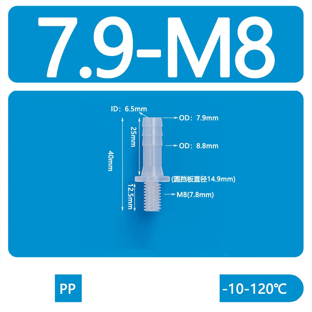 BSP Metric External Thread Straight Barb Connector – Plastic Hose Pipe Fitting
