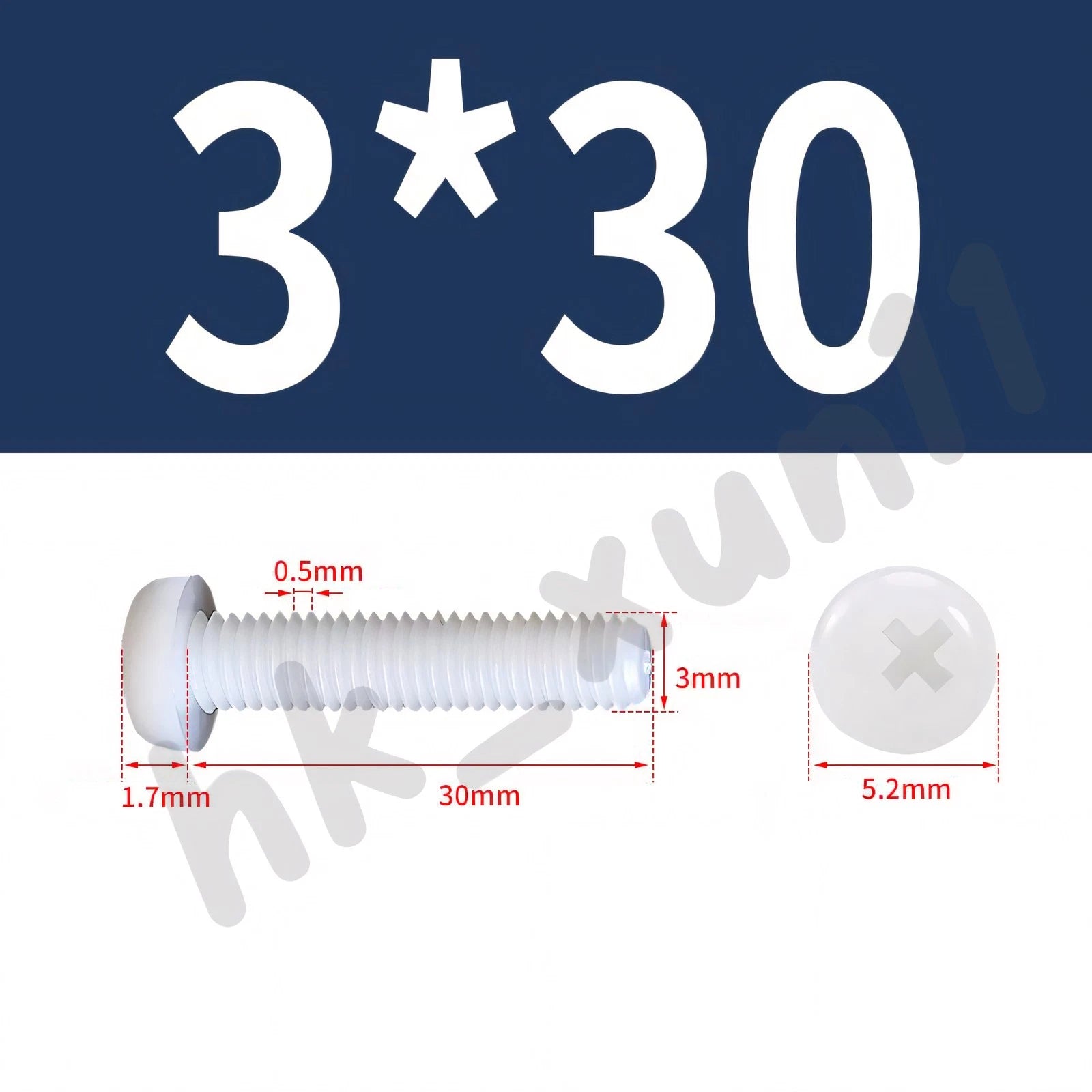 White/Black Nylon Phillips Machine Screws – M2 to M6, Plastic Round Pan Head Bolts