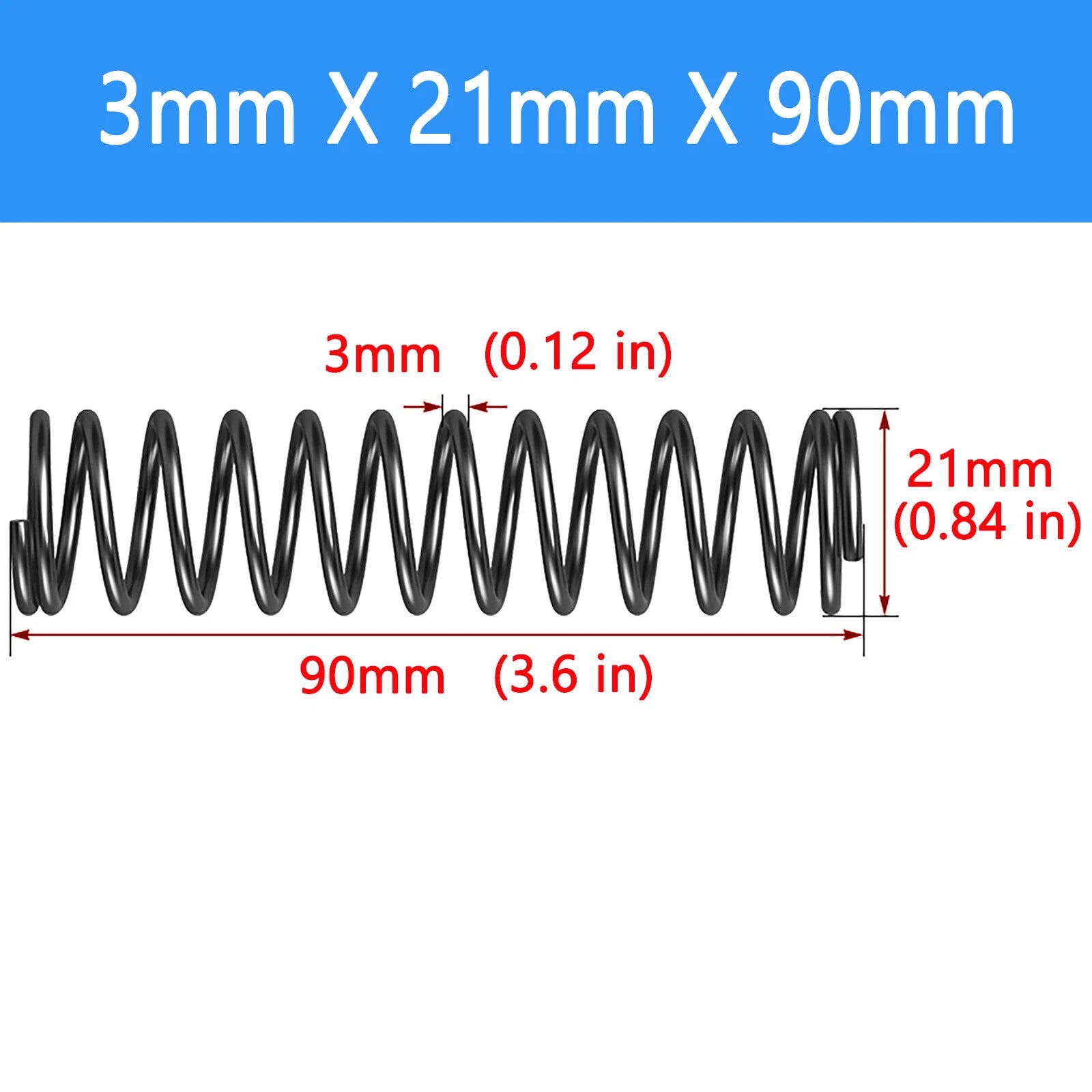 Springs Compression springs Extension spring Blank Wire diameter 3mm 6mm