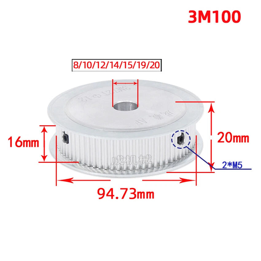 HTD-3M 14-72T Timing Belt Pulley Pitch 3mm AF-type Drive Pulley Teeth Width 16mm