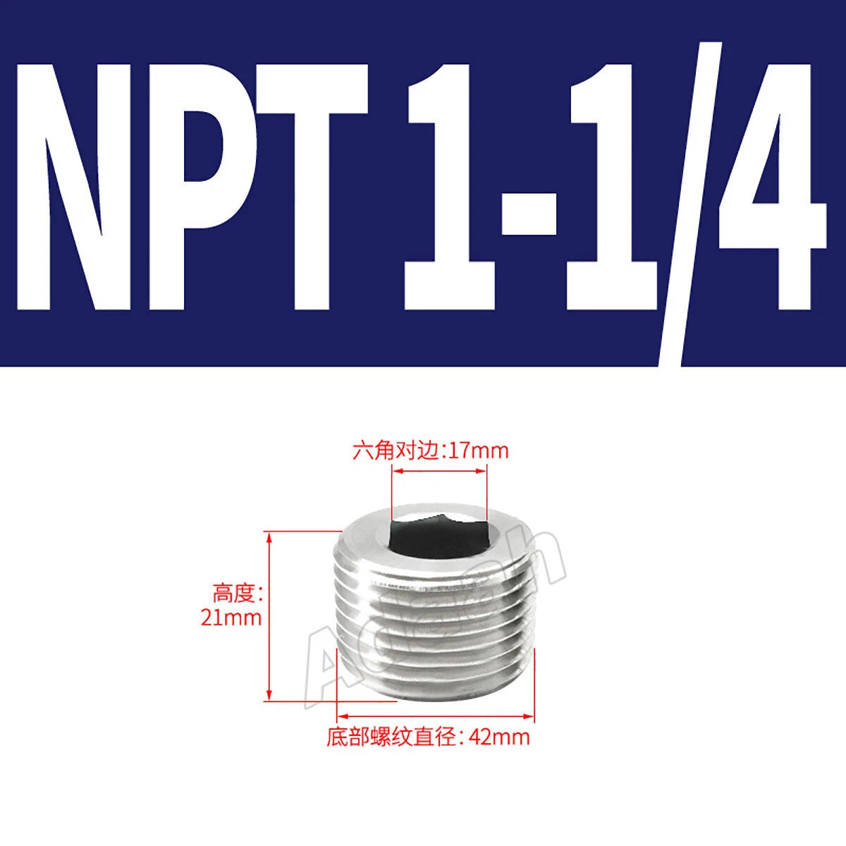 Male Allen Socket Pipe Plugs – 1/16" to 2" PT & NPT Threads, 304 Stainless Steel End Caps