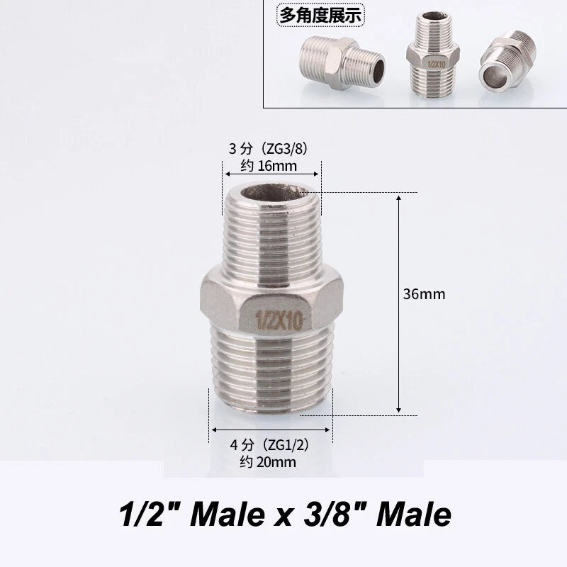 Stainless Steel 90° Elbow BSP Pipe Fittings — Female & Male Reducing Adapters