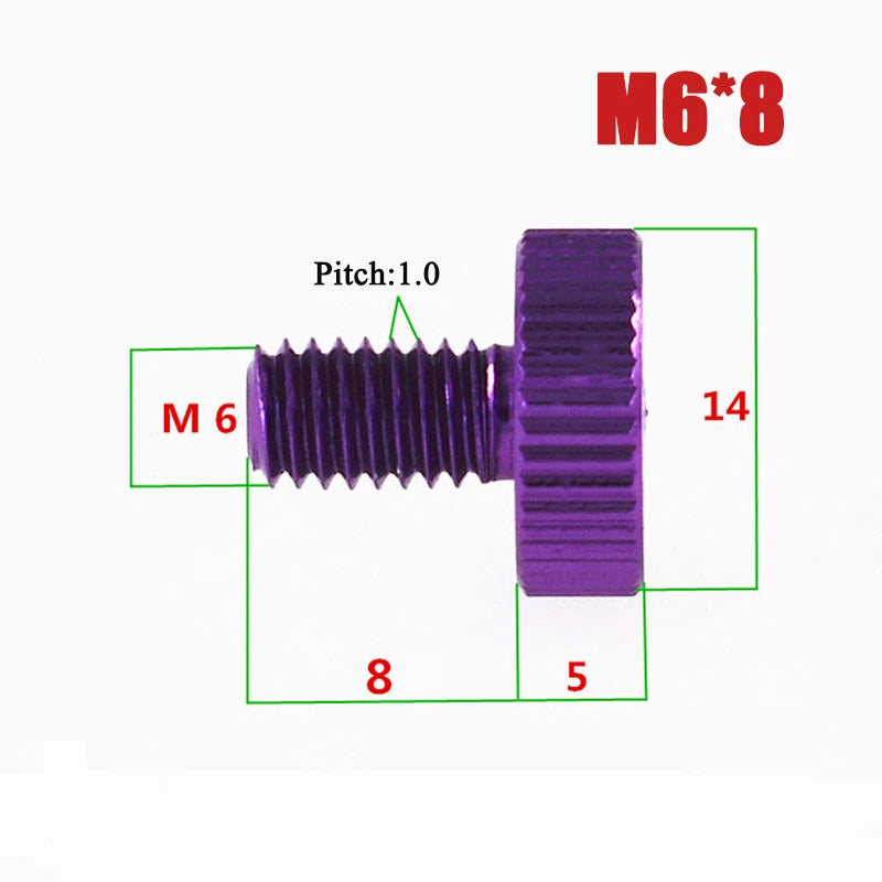 M2–M6 Aluminum Alloy Knurled Thumb Screws | Hand-Tighten Knob Bolts, 10 Colors