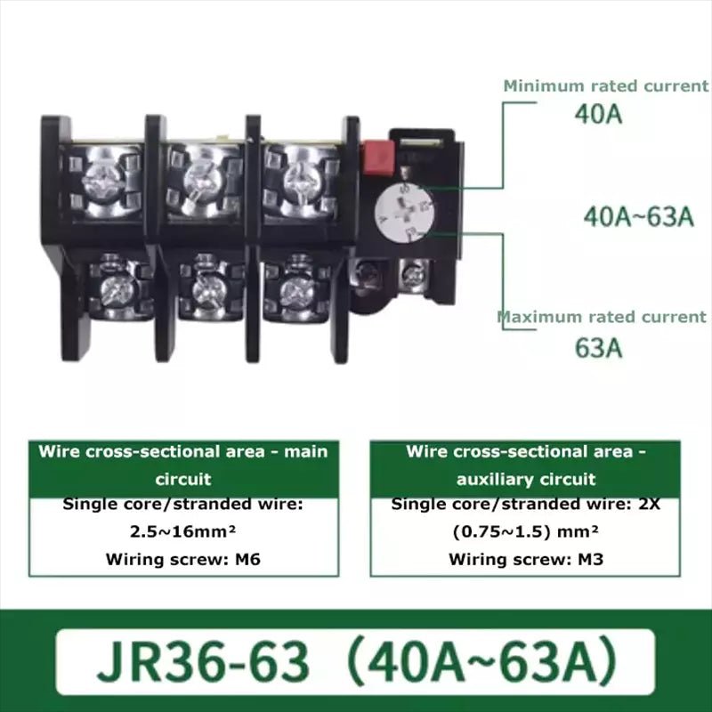 Thermal Overload Relays 0.32Amp - 160Amp For 3 Phase Motor Protector JR36 Series - HomeDIYer