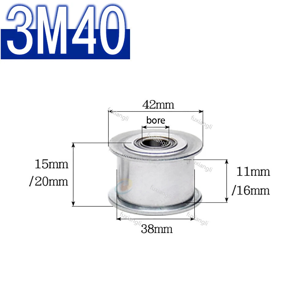 HTD-3M Timing Belt Idler Pulley Smooth Tooth/Toothed Tensioner Pulley Width 11mm