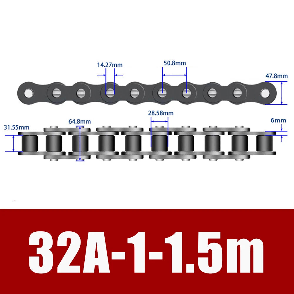 Roller Chain Single Row-Double Row Transmission Chain Manganese Steel 04C 06B