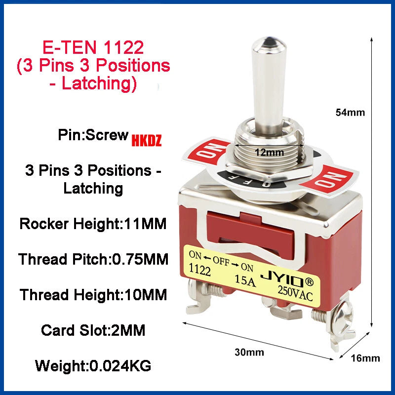 Heavy Duty Toggle Switch — 2/3 Position SPST DPDT, BEM & E-TEN Series, Pin or Screw Terminal