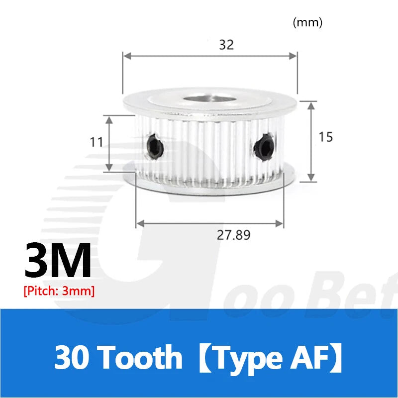 3M 10mm Timing Belt Drive Pulley 3mm Pitch 15 - 50 Tooth Without Hub 4-20mm Bore