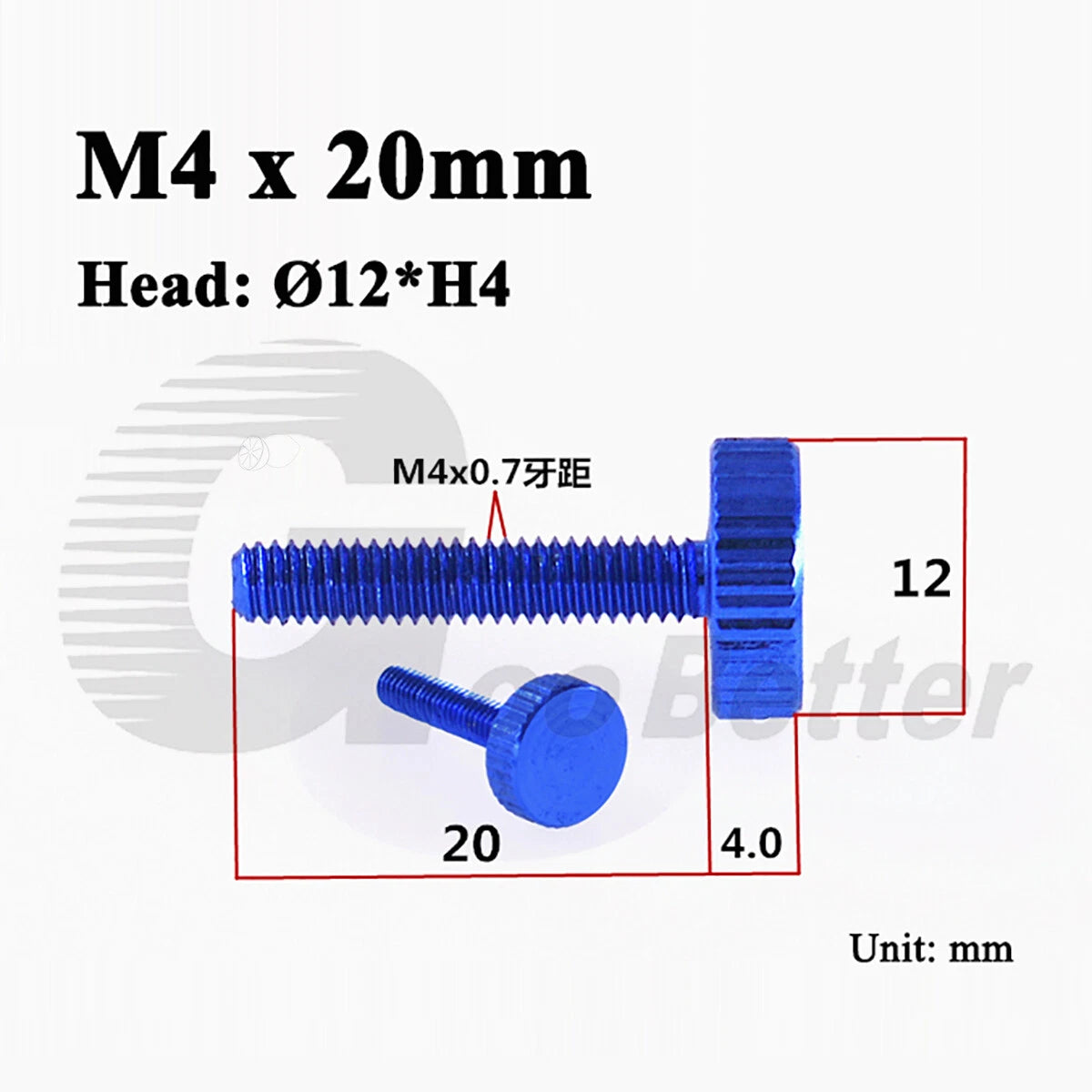 Aluminum Knurled Thumb Screws – M2 to M6 Flat Head Hand Grip Bolts, 10 Colors