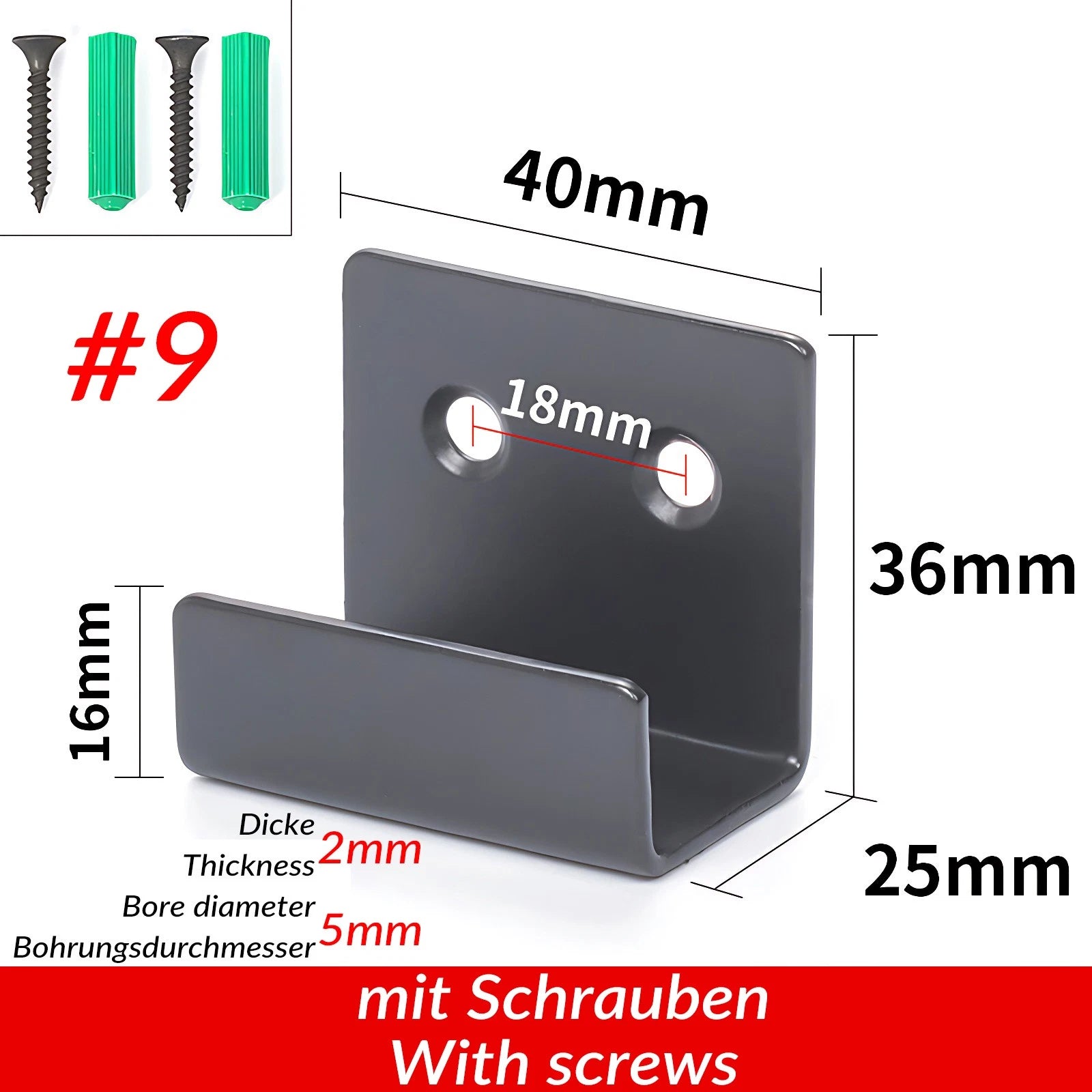 U Shaped Brackets Flat Hooks Stainless Hooks Ceramic Tile Display Bracket
