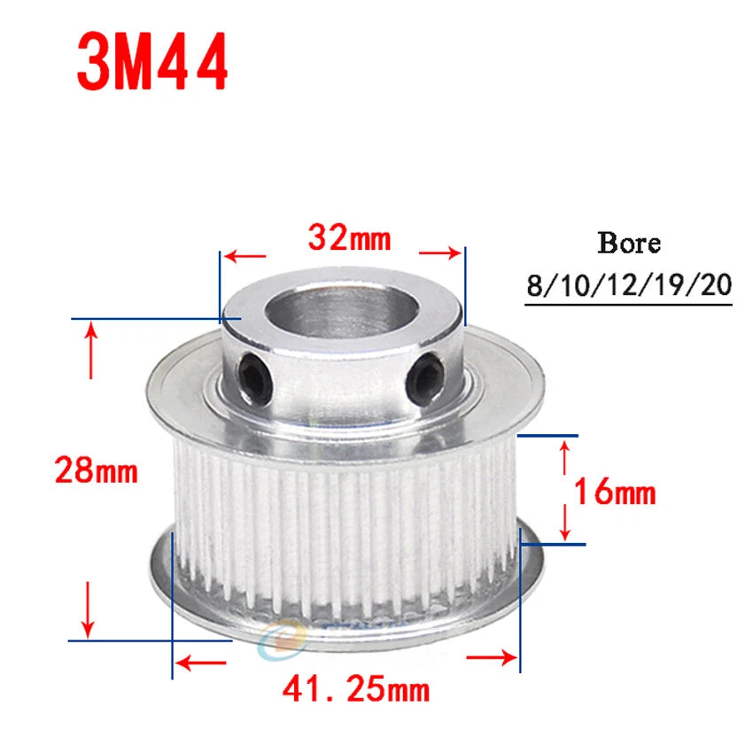 HTD-3M 12T-150T Timing Belt Pulley With Step Bore 8-25mm, For 15mm Width Belt