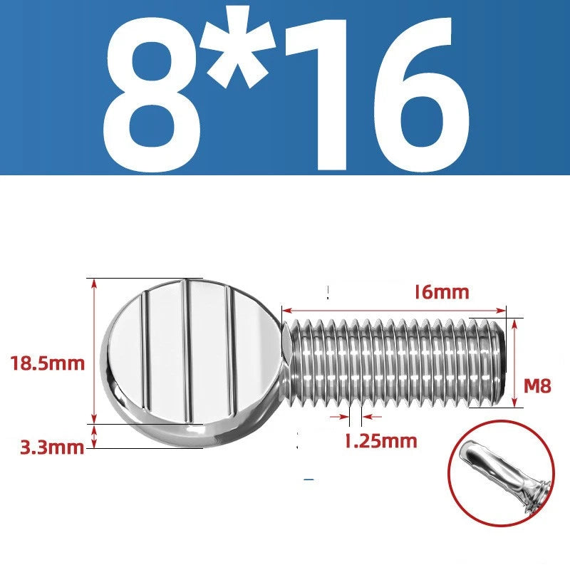 M4–M10 & 1/4"-5/16" Spade-Head Thumb Screws – A2 304 Stainless Steel, Tool-less Hand Grip