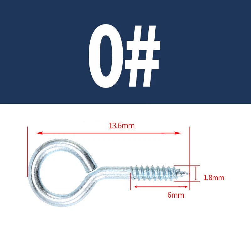 Zinc Screw Eyes & Hooks — Metric Wood Thread, 16–105mm, Hook & Eye with Optional Wall Plug