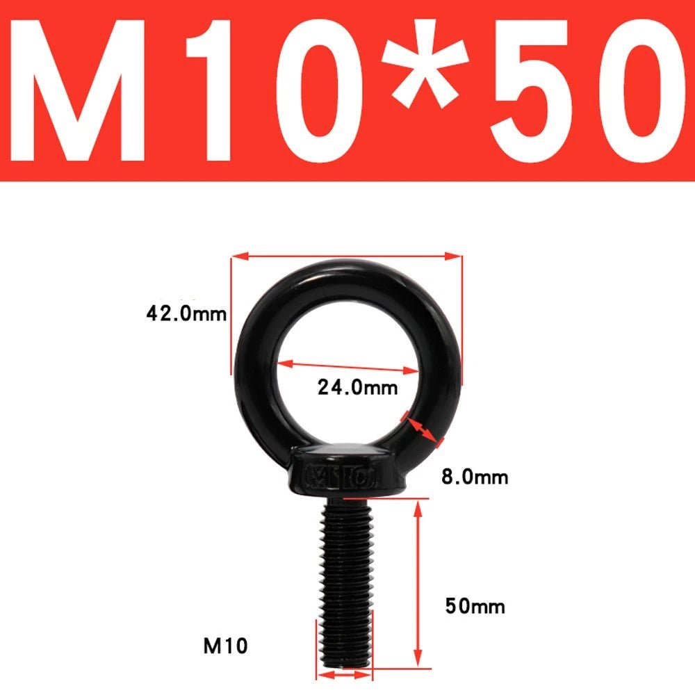 Black 304 Stainless Steel Eye Bolts and Eye Nuts — M3 to M20 Lifting Hardware - HomeDIYer