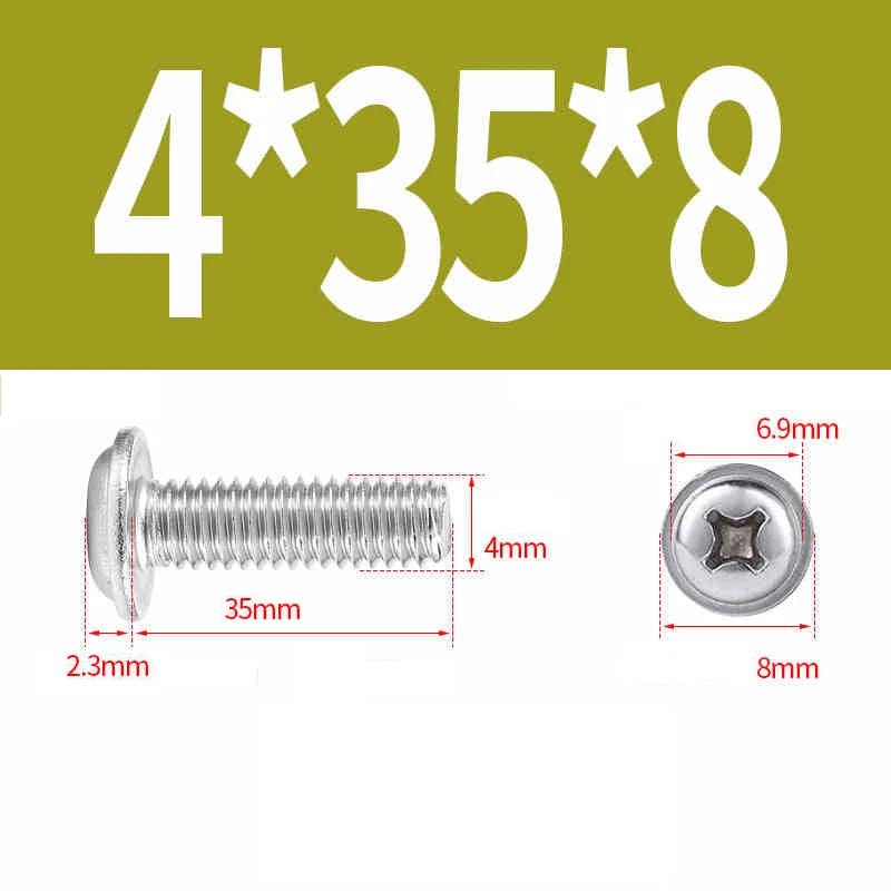 Phillips Flanged Pan Head Machine Screws 316 Stainless Steel M3 M4 M5 M6 - HomeDIYer
