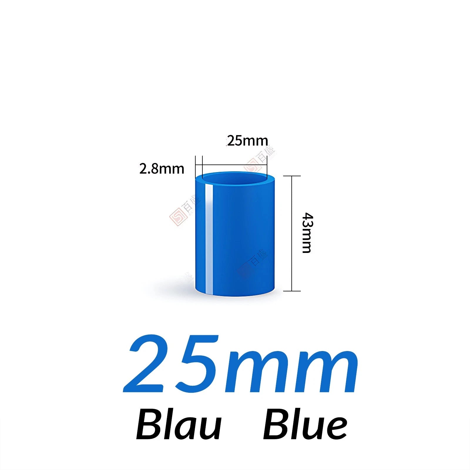 PVC Straight Pipe Coupling Socket — 16mm to 200mm, White / Blue / Grey