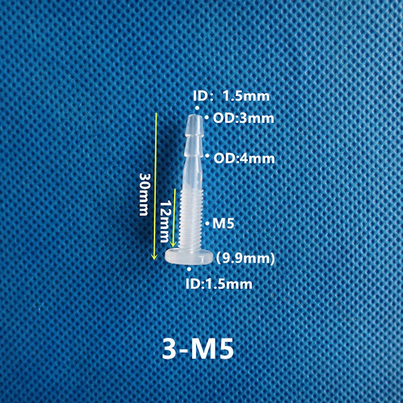Plastic Bulkhead Fitting — Straight Hose Barb Threaded Connector with Nut