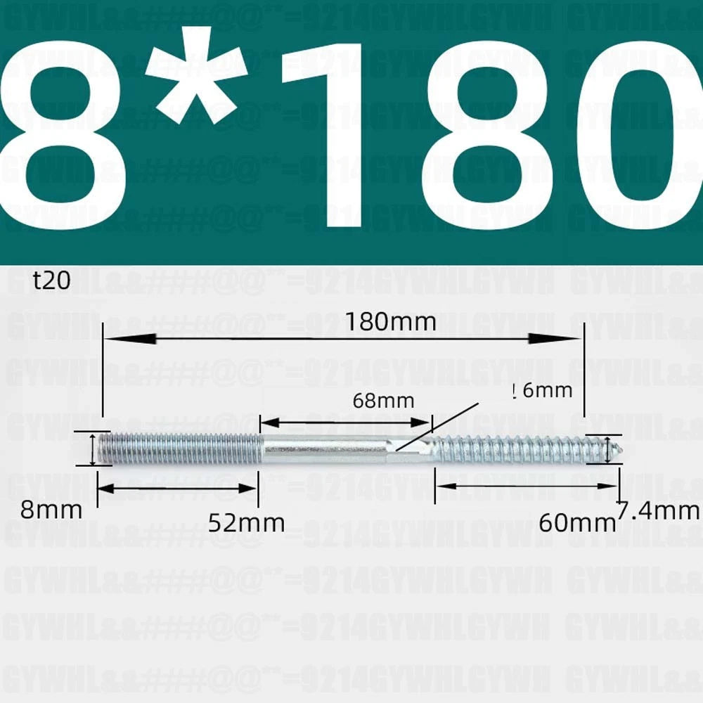 M6 M8 M10 Hanger Bolts – Zinc Plated Steel Torx Drive, Headless Furniture Wood Screws for Sofa Legs & Mounting