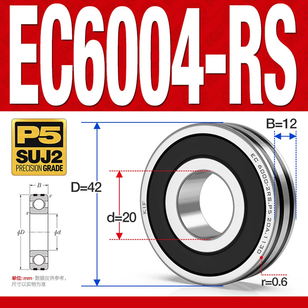 Non-Slip Ball Bearings EC6000/EC6200 Series High Speed Bearings 6000 6201~6206ZZ
