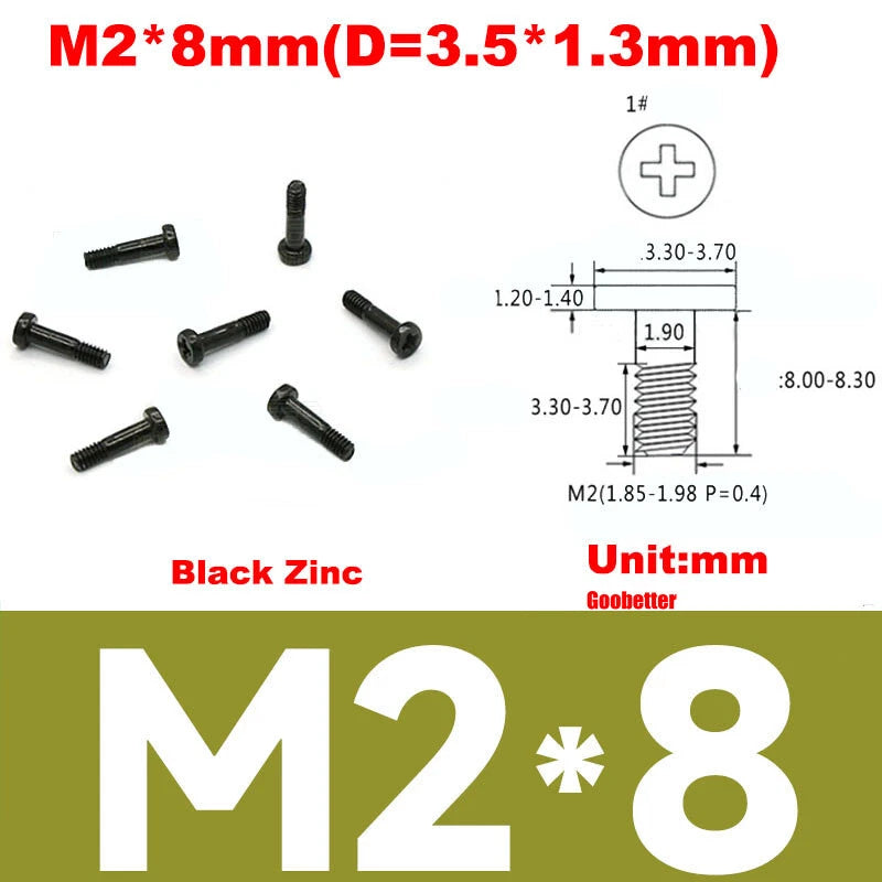 CM2/CM2.5/CM3/CM4 Ultra Thin Wafer Flat Head Phillips Screws – For Laptop & Computer Repair (M2–M4)