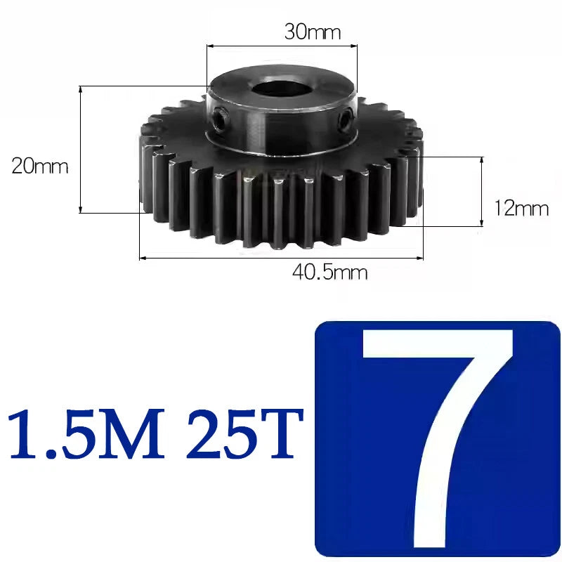Spur Gears 1.5 Mod Transmission Gear With Step 45#Steel Pinion Motor Gear 15~50T