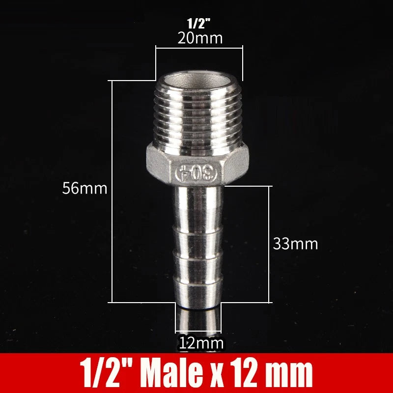 1/4"-4" Inch Female/Male Stainless Hose Connector Fitting For Air Water Fuel Gas