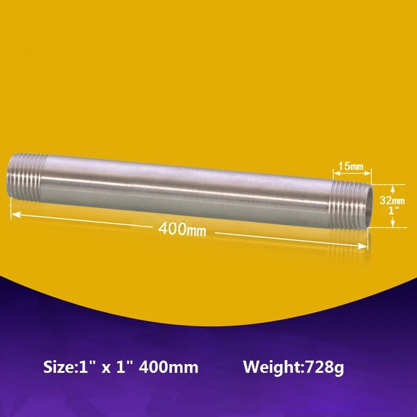Stainless Steel BSP Male Threaded Double Nipple Pipe Extension Fitting | 1/2" 3/4" 1"