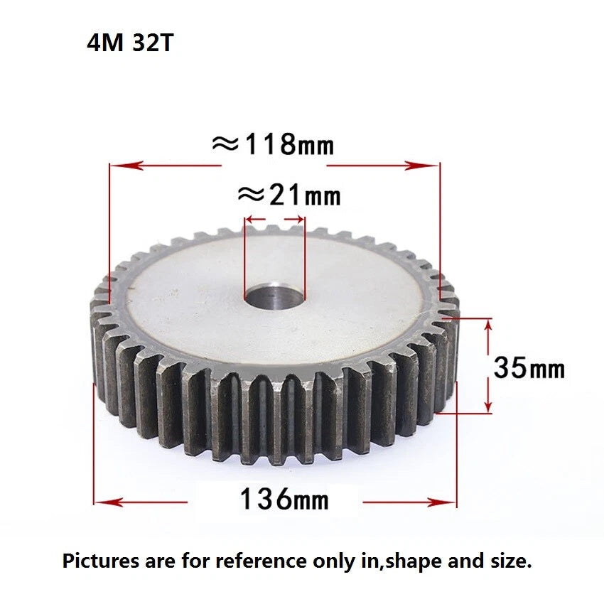 45# Steel 4Mod 10T-80T Spur Gears Thickness 35mm Motor Pinion Transmission Gear