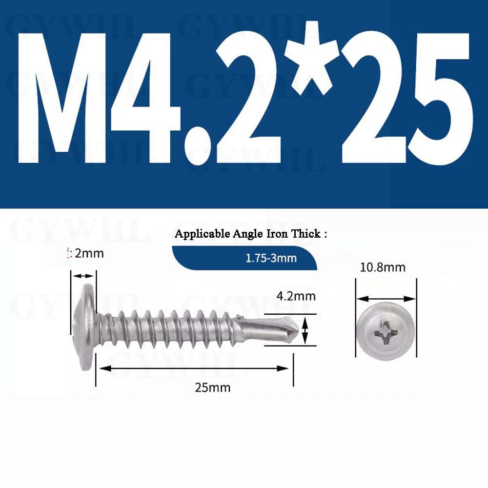 M4.2 M4.8 Self Drilling Wafer Head Screws – Steel & Stainless for Sheet Metal