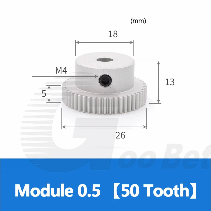 Module 0.5/1/1.5 Precision Spur Gear Aluminium 12-60 Tooth Motor Pinion with Hub