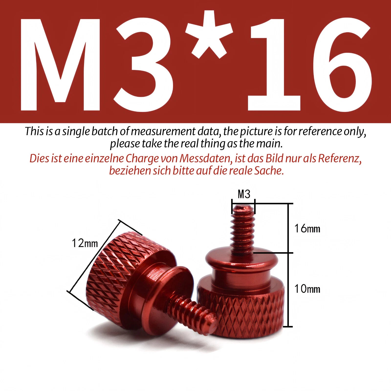 M3 Knurled Thumb Screws – Colorful Aluminum Alloy Hand-Tighten Grip Bolts