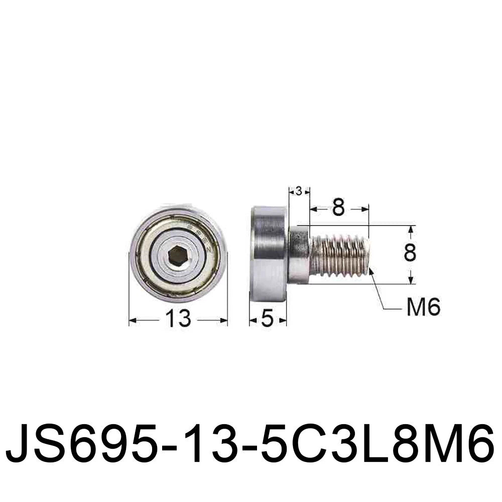 NTBG 7-52mm Metal Ball Bearing Pulley Flat Roller Guiding Wheel M3-M10 Threaded