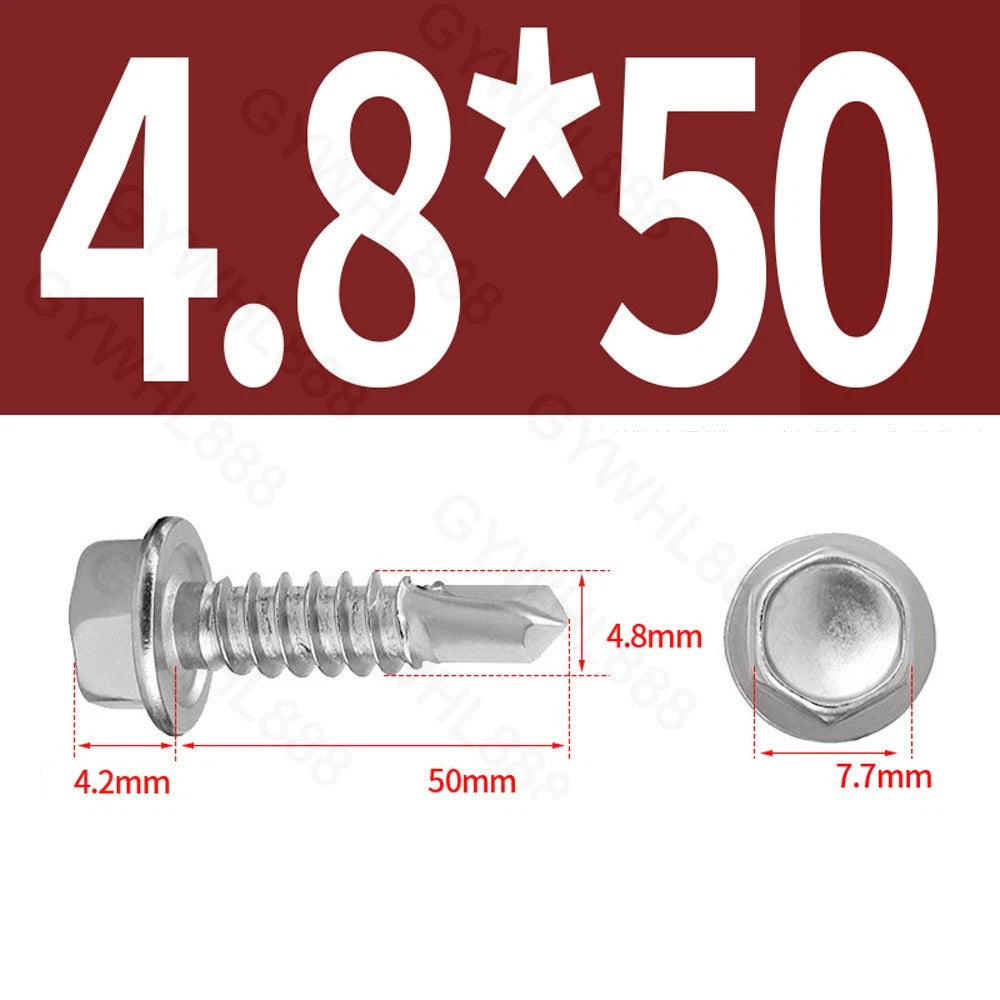 410 & A2 Stainless Hex Head Self‑Drilling Tek Screws – for Metal Roofing & Sheeting