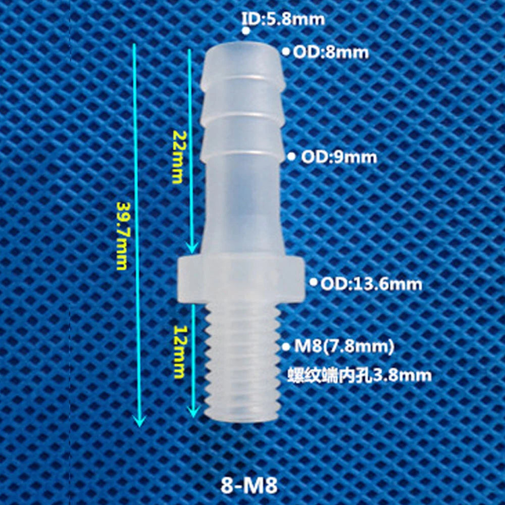 BSP Metric External Thread Straight Barb Connector – Plastic Hose Pipe Fitting