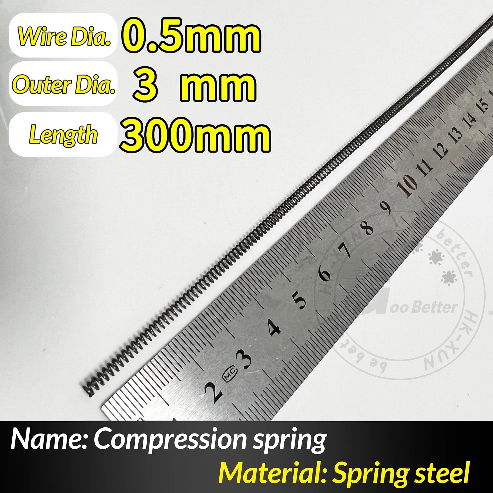 Compression Spring Pressure Springs, Wire Dia 0.3-1.0mm, OD 2-25mm, Length 300mm
