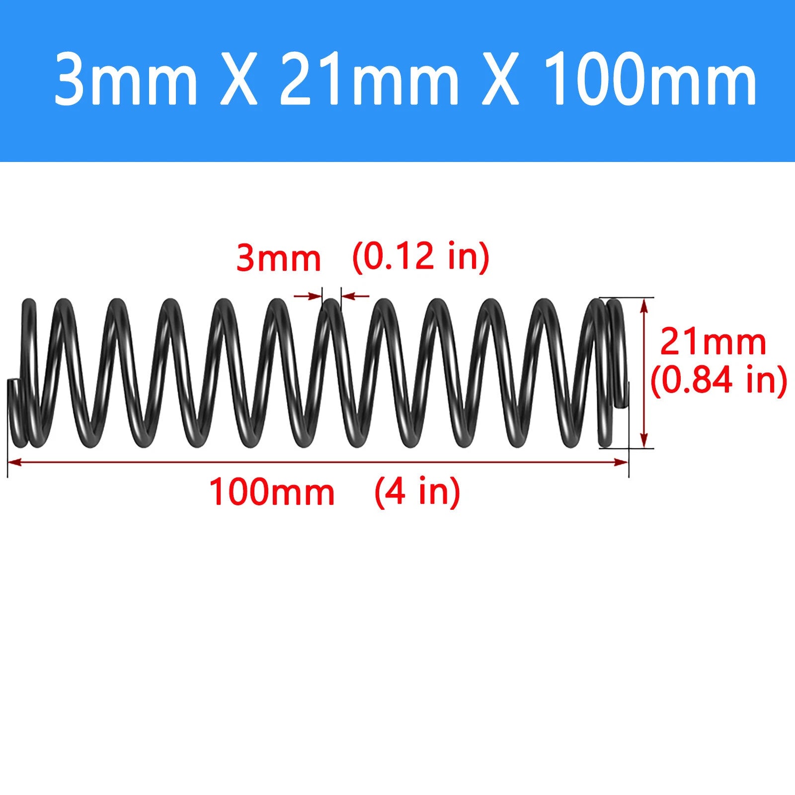 Springs Compression springs Extension spring Blank Wire diameter 3mm 6mm
