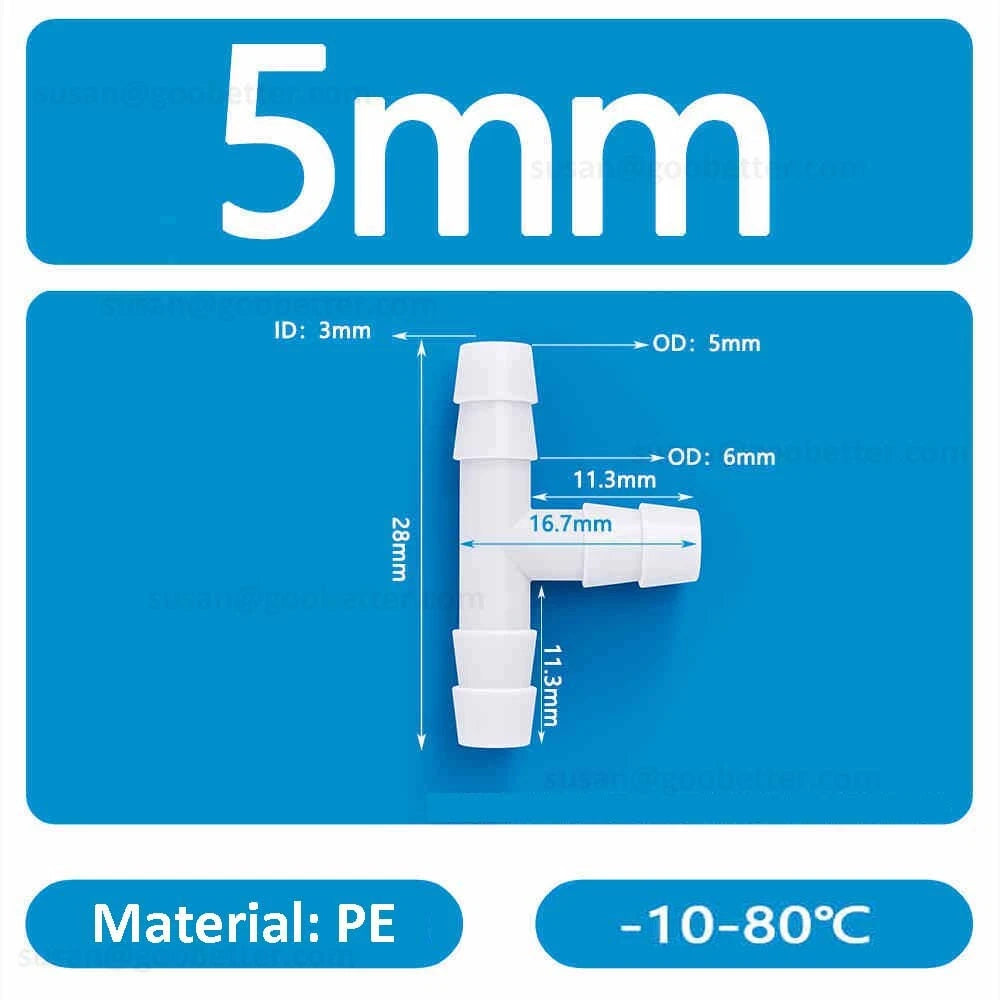 Plastic Barbed Hose Connectors — T-Piece, Elbow & Straight Fittings for Air & Water Lines