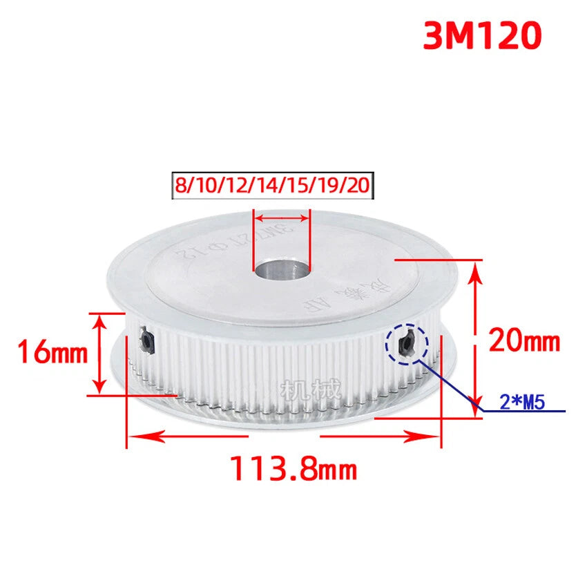 HTD-3M 14-72T Timing Belt Pulley Pitch 3mm AF-type Drive Pulley Teeth Width 16mm