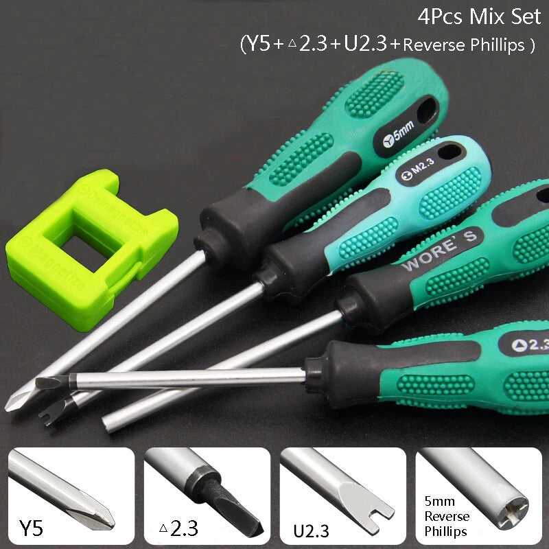 Security Screwdriver Set — Reverse Phillips, Y-Type, Triangle & Metric Bits