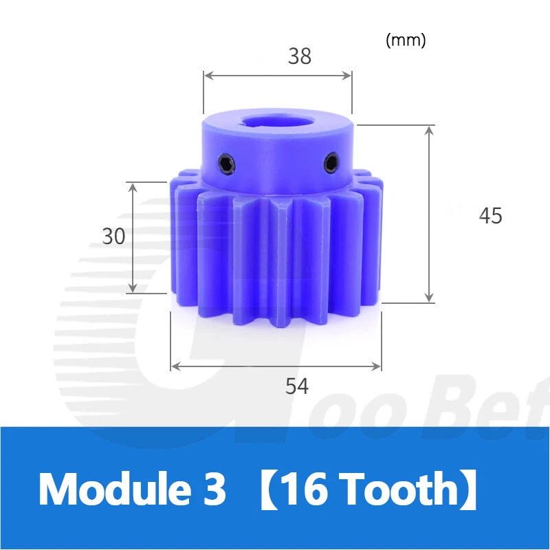 Module 2 3 Precision Spur Gear 12 - 30 Tooth Pinion with Step Keyway Bore Nylon
