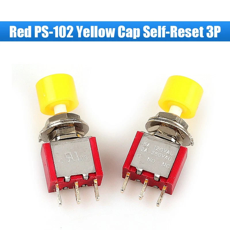 Mini Toggle Switch MTS/PS Series — Red & Blue SPDT 3/6/9/12-Pin, 2-Way & 3-Way