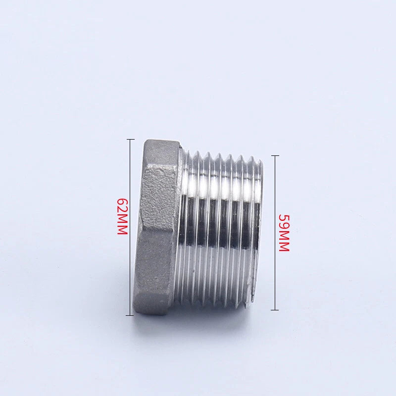 BSP Male Stainless Steel Countersunk End Plug — Internal Hex, 1/4" to 2"